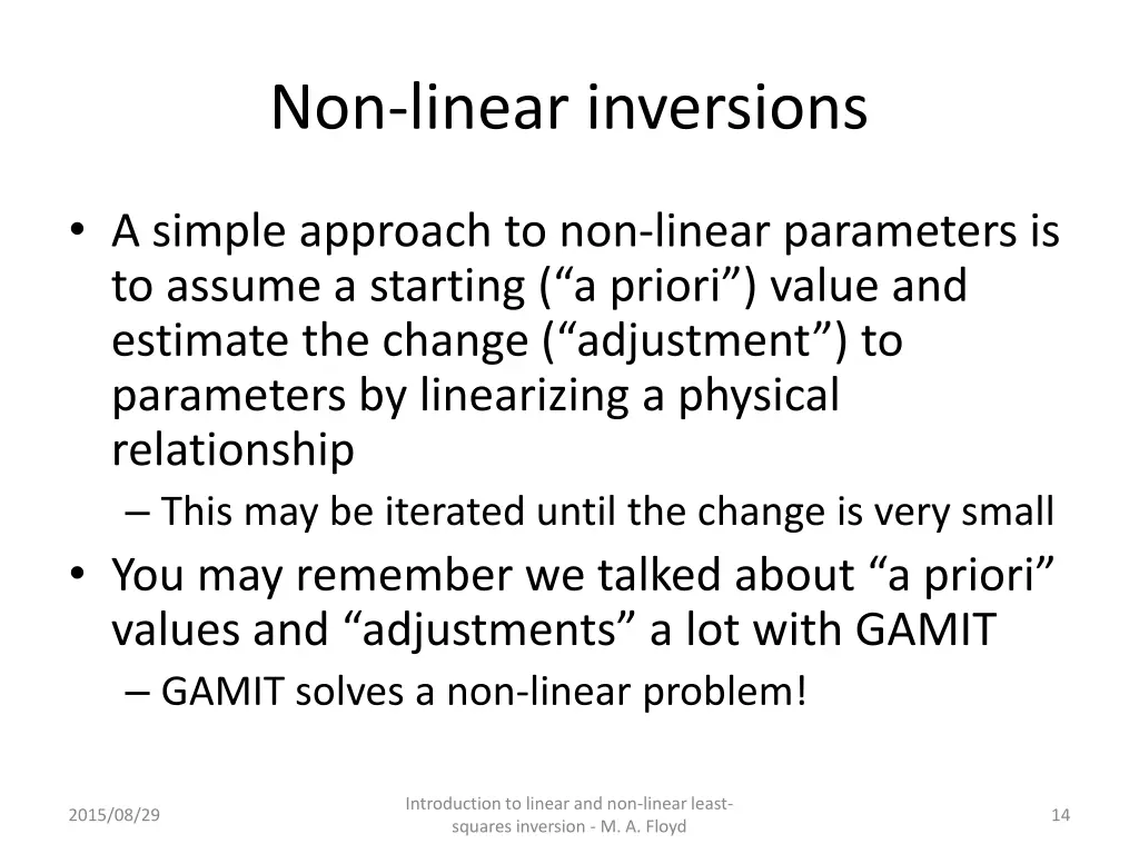 non linear inversions