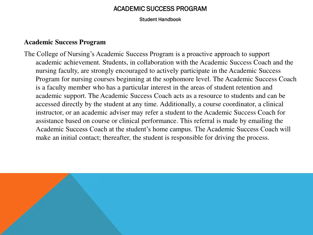 academic success program academic success program
