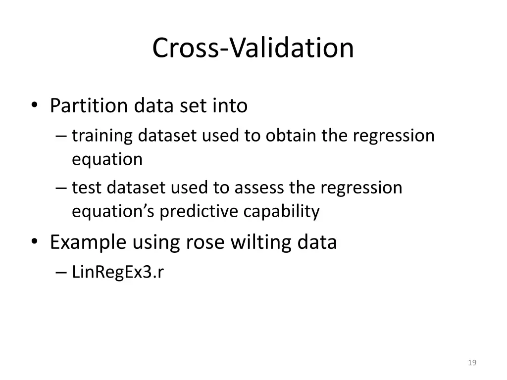 cross validation