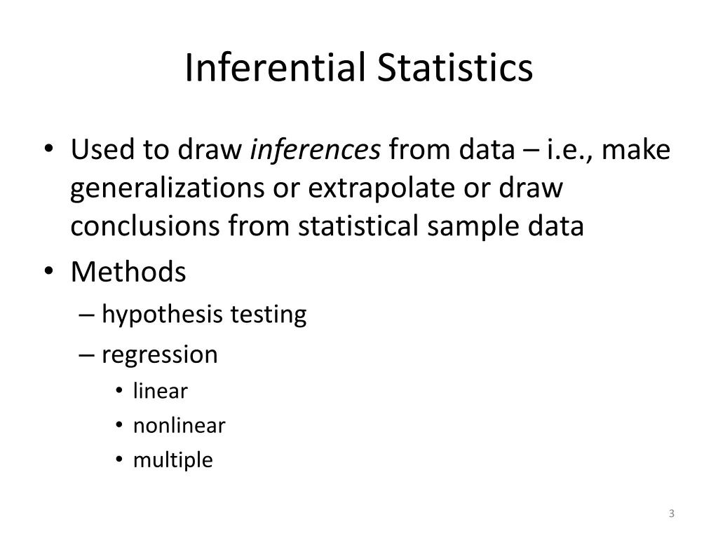 inferential statistics