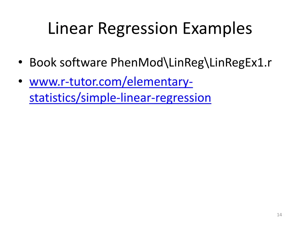 linear regression examples