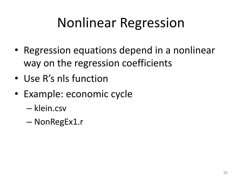 nonlinear regression