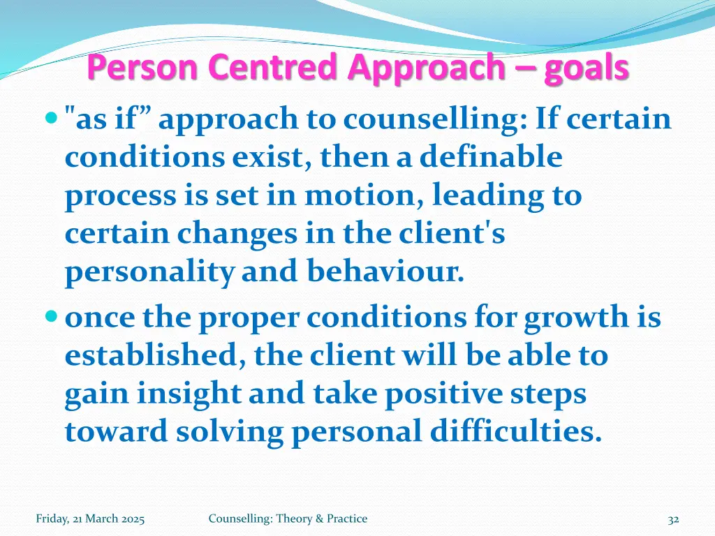 person centred approach goals as if approach