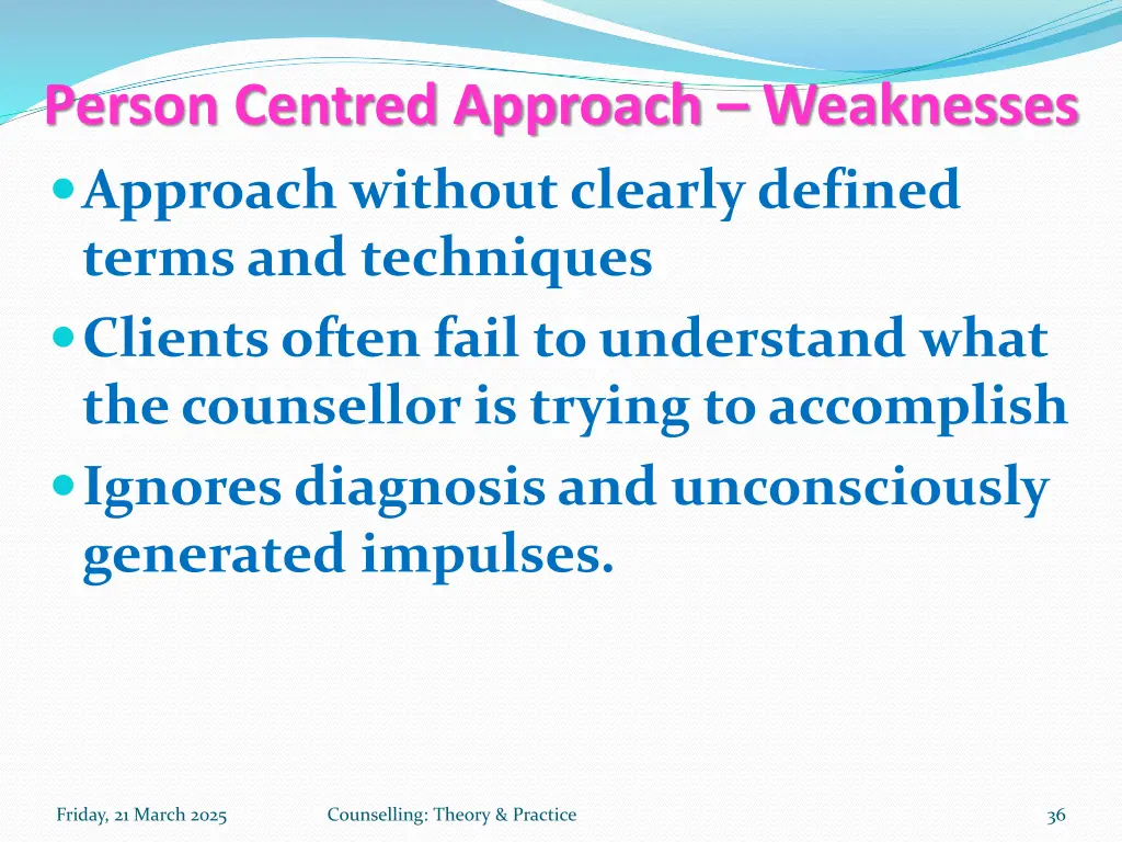 person centred approach weaknesses approach