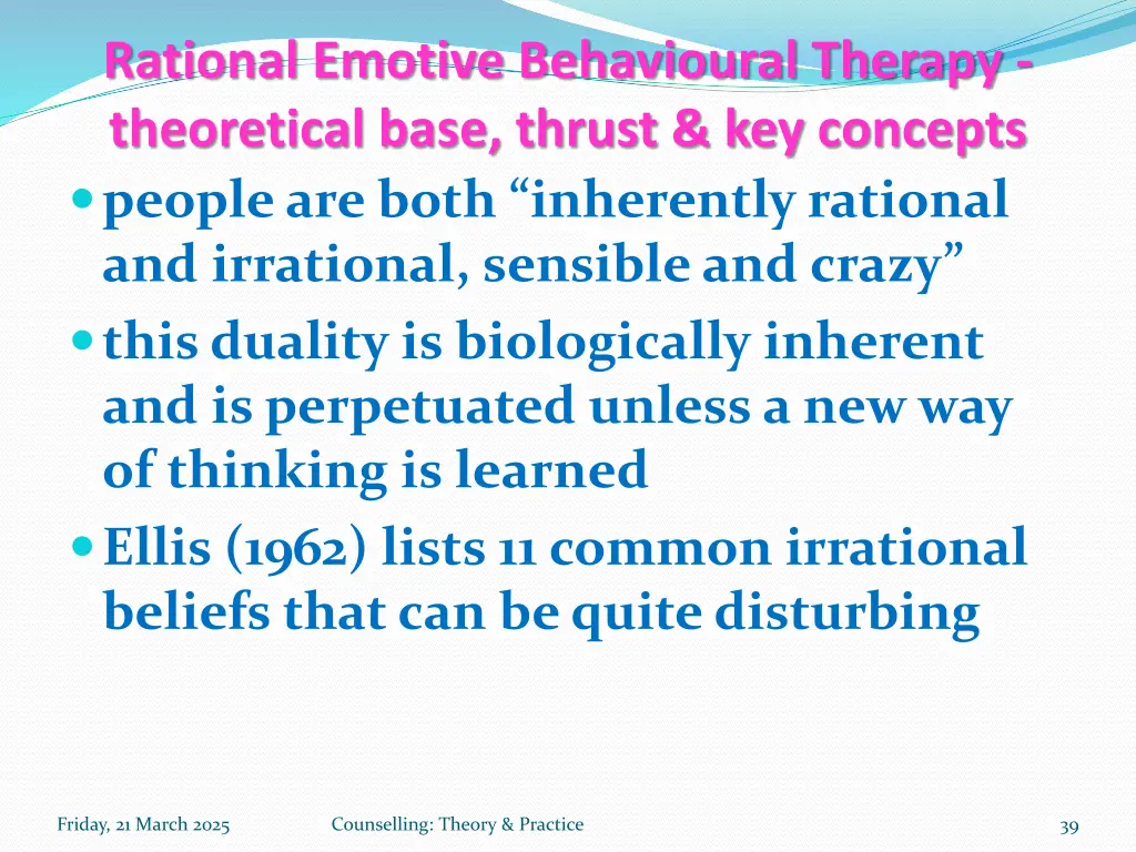 rational emotive behavioural therapy theoretical 1