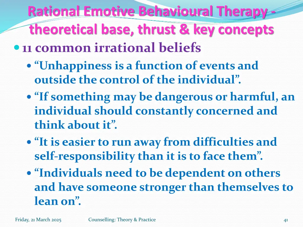 rational emotive behavioural therapy theoretical 3