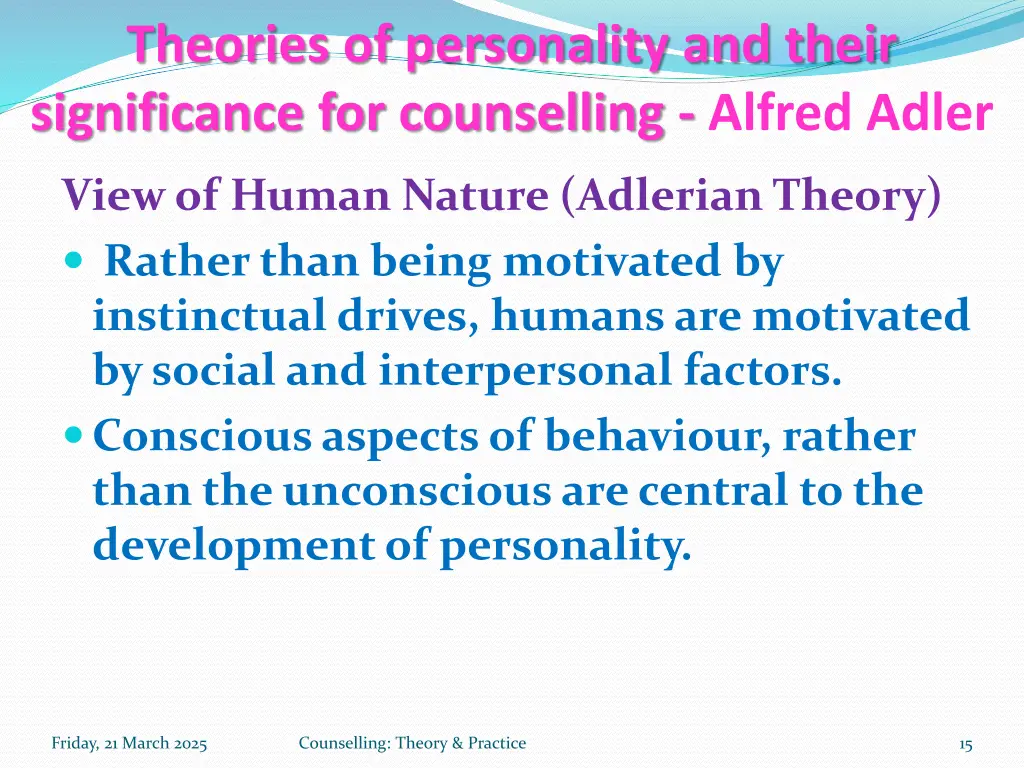 theories of personality and their significance 1