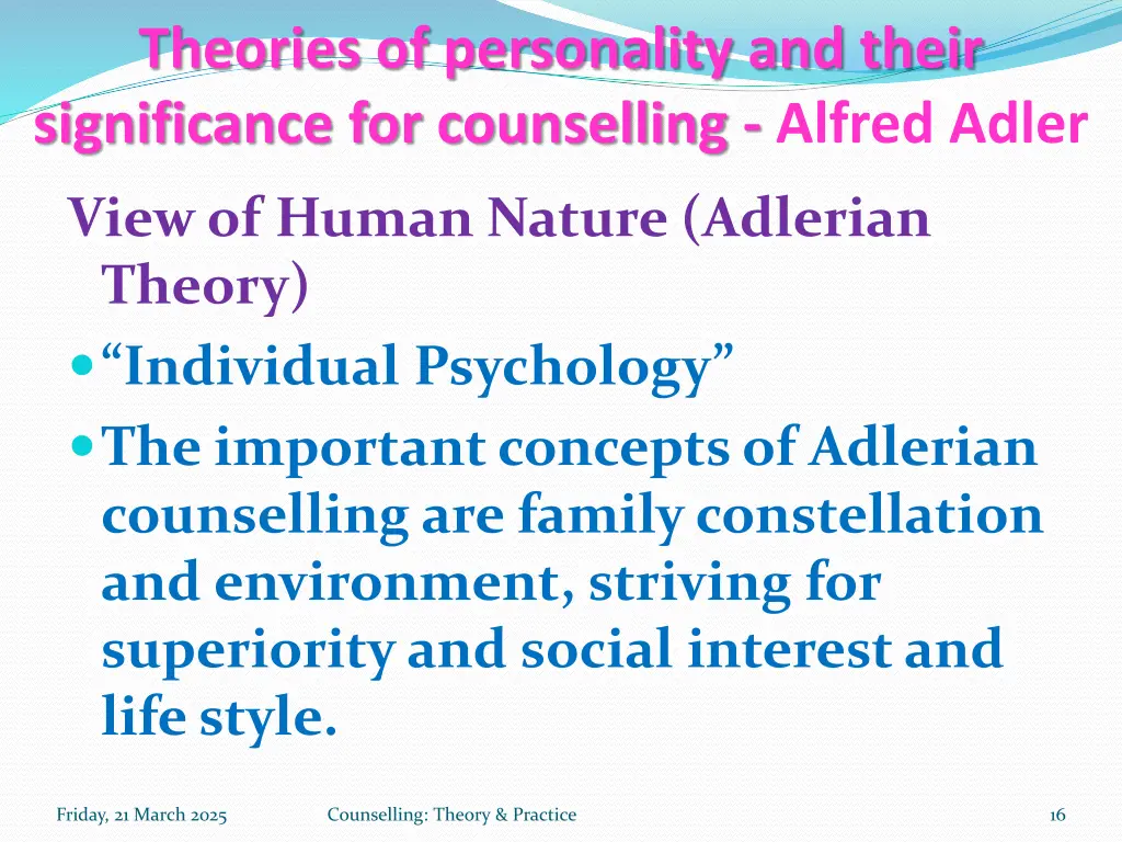 theories of personality and their significance 2