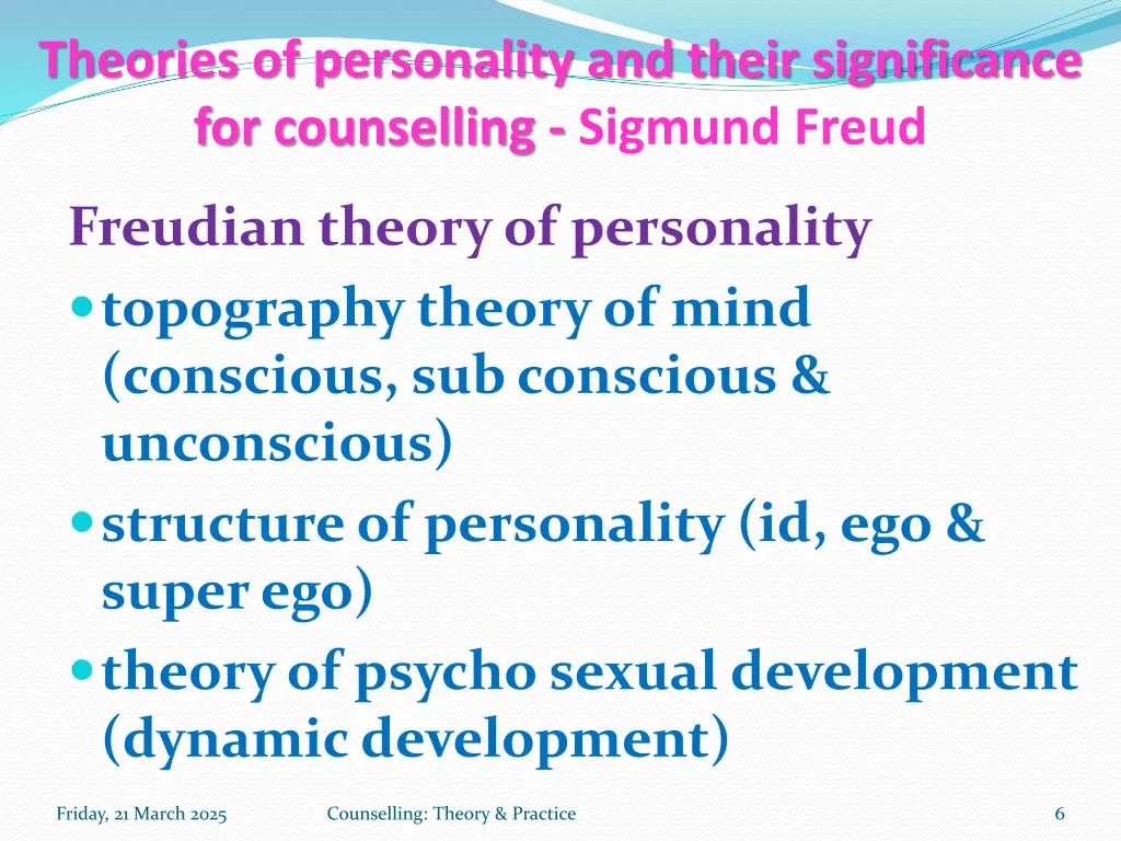 theories of personality and their significance