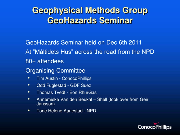 geophysical methods group geohazards seminar
