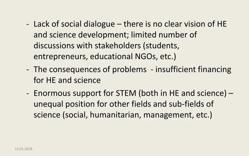 lack of social dialogue there is no clear vision
