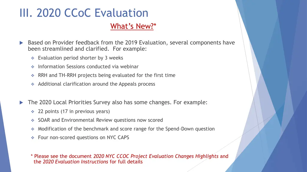 iii 2020 ccoc evaluation