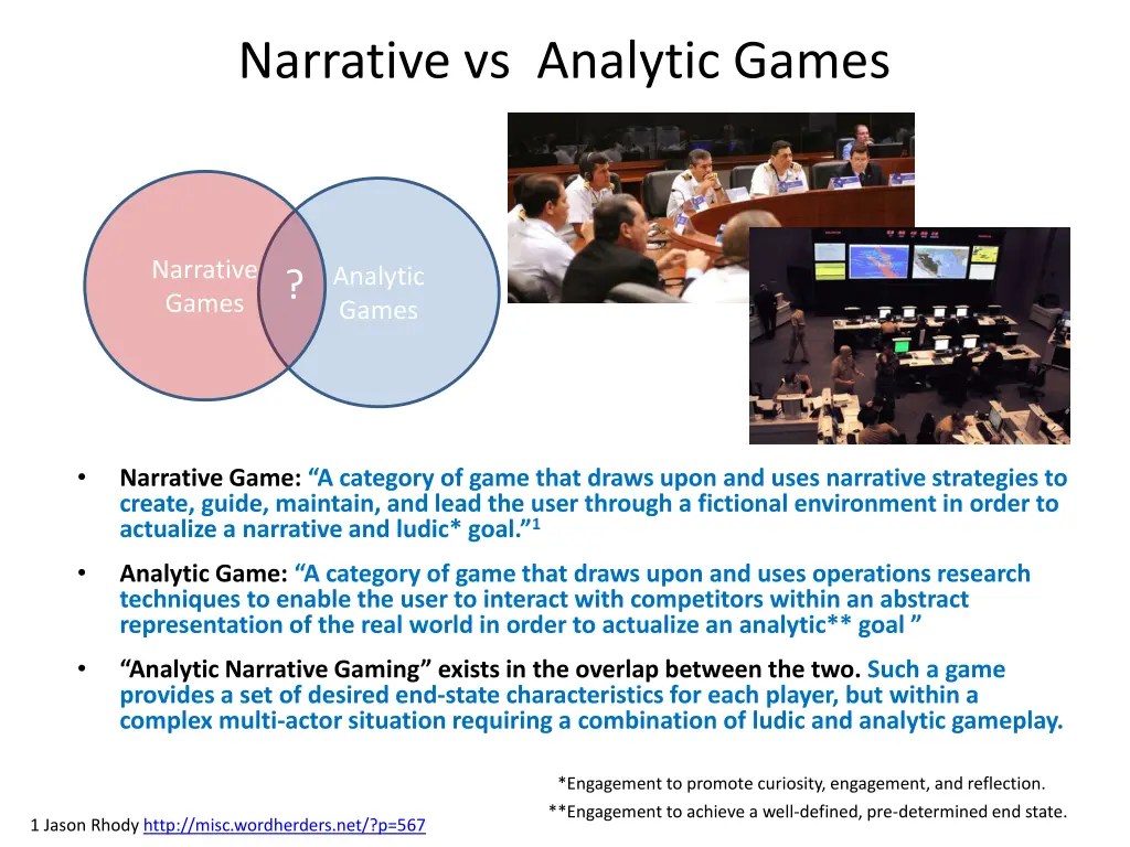 narrative vs analytic games
