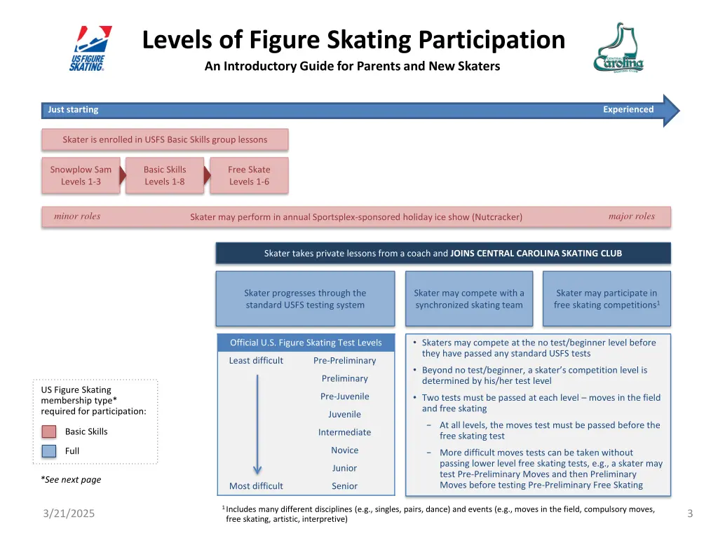 levels of figure skating participation