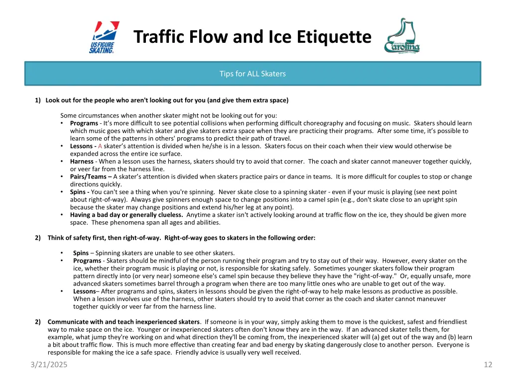 traffic flow and ice etiquette 1