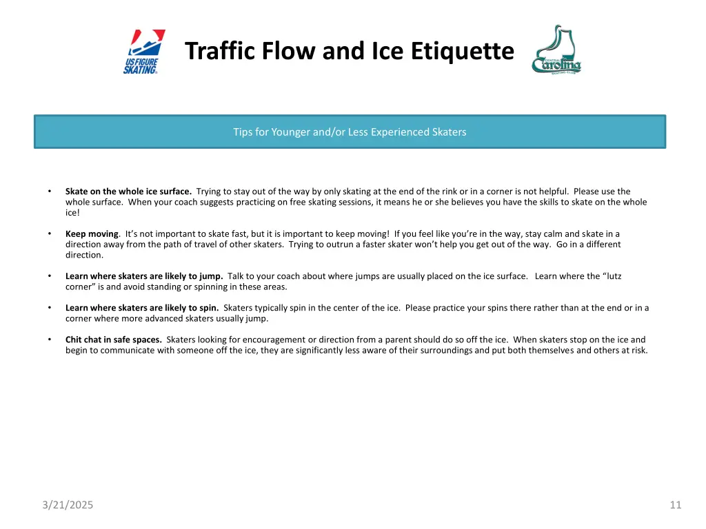 traffic flow and ice etiquette
