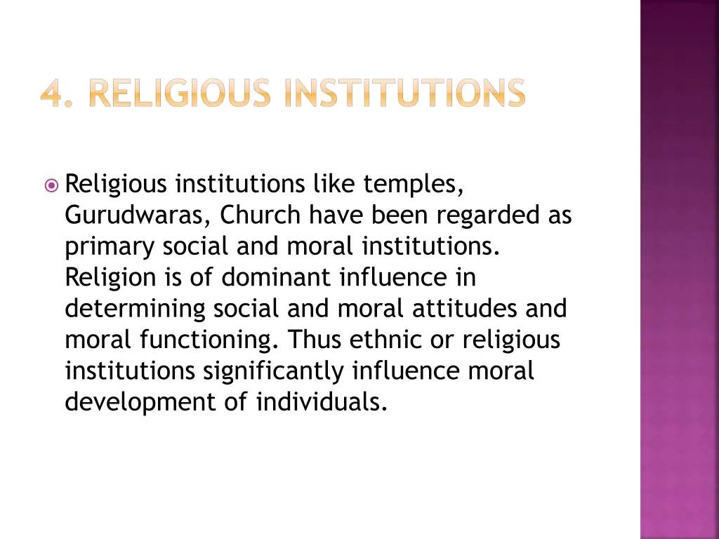 4 religious institutions
