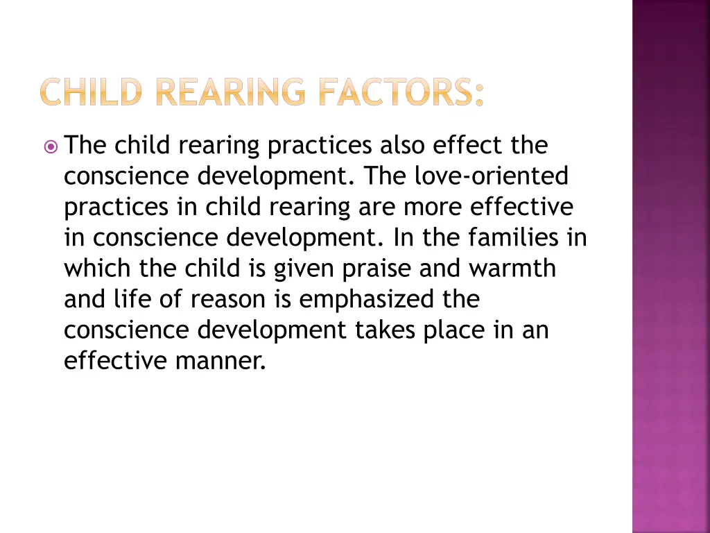 child rearing factors