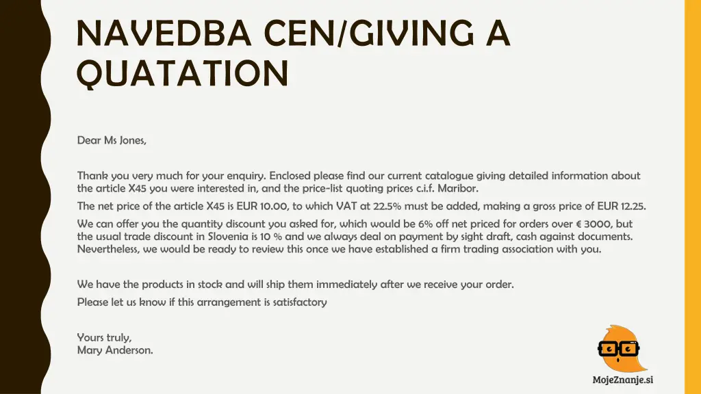 navedba cen giving a quatation 1