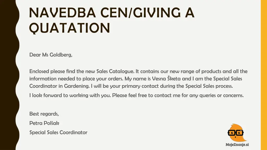 navedba cen giving a quatation 2