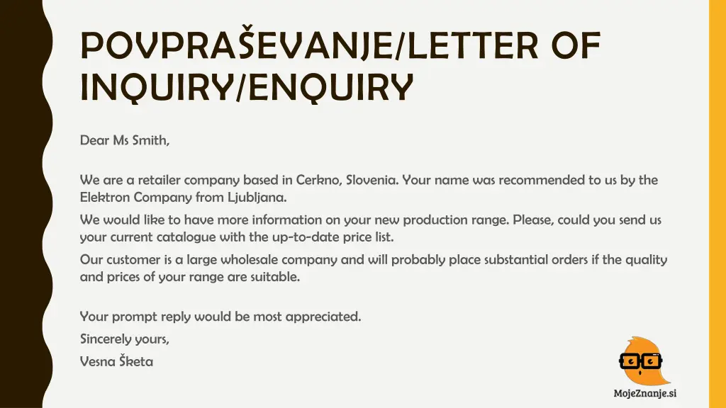 povpra evanje letter of inquiry enquiry 3