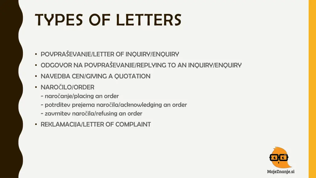 types of letters