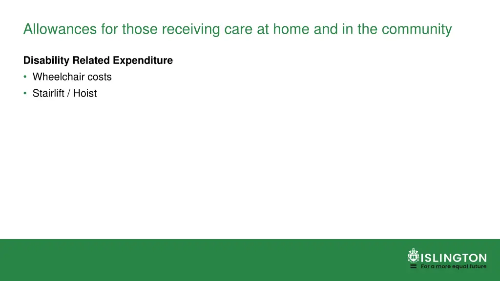 allowances for those receiving care at home 5