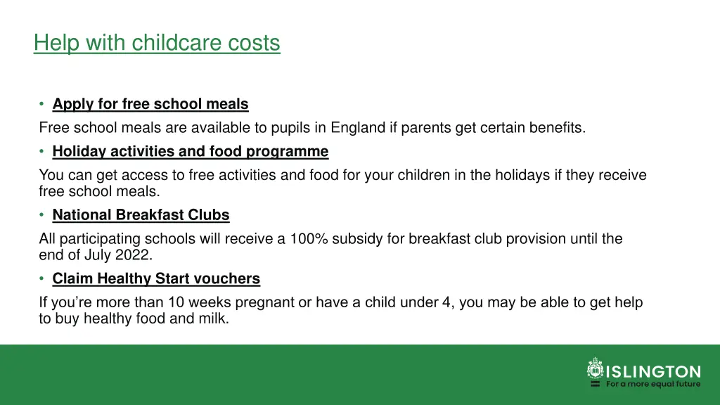 help with childcare costs 2