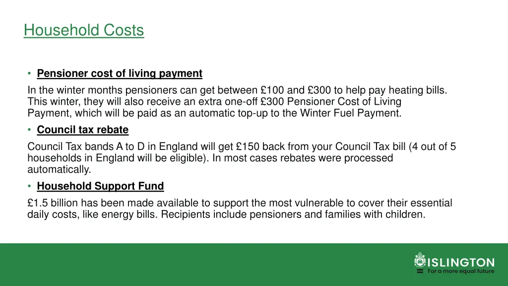 household costs 1