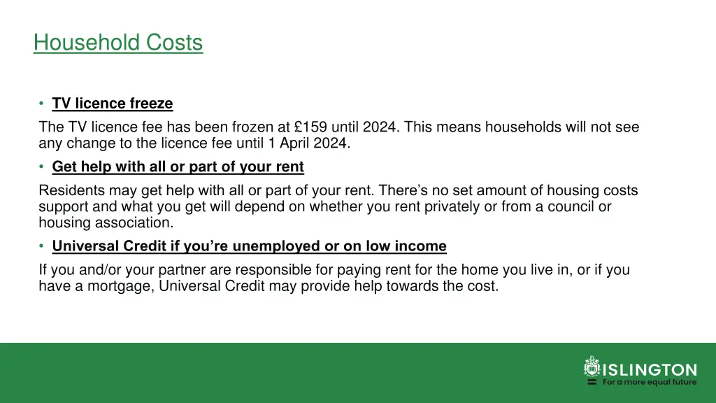 household costs 3