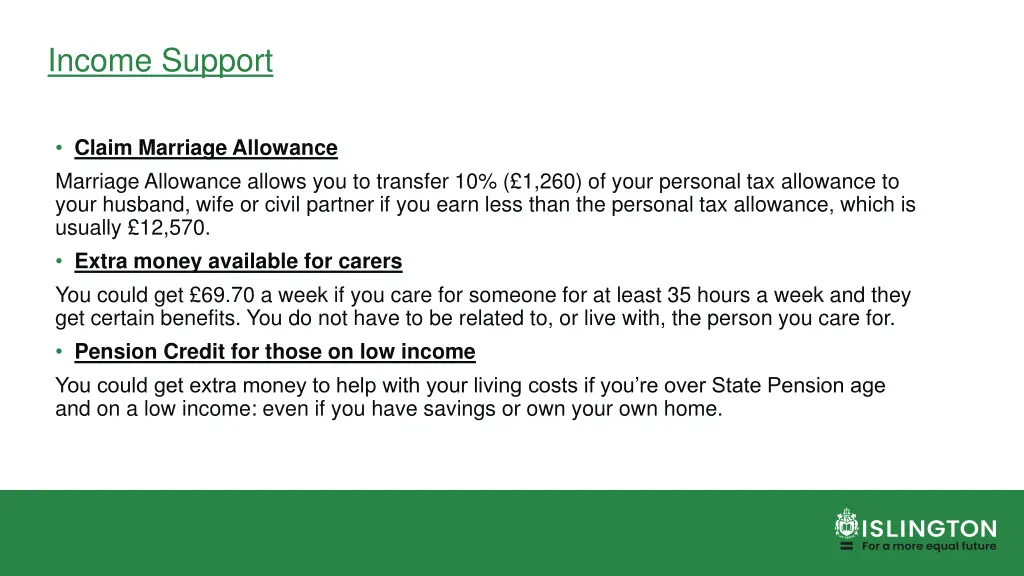 income support 1