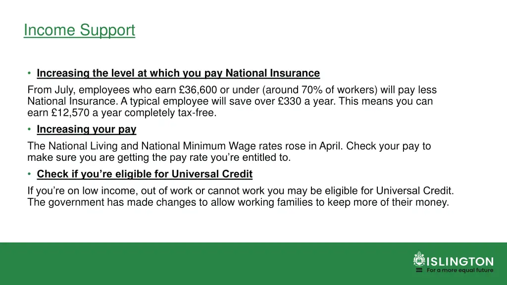 income support