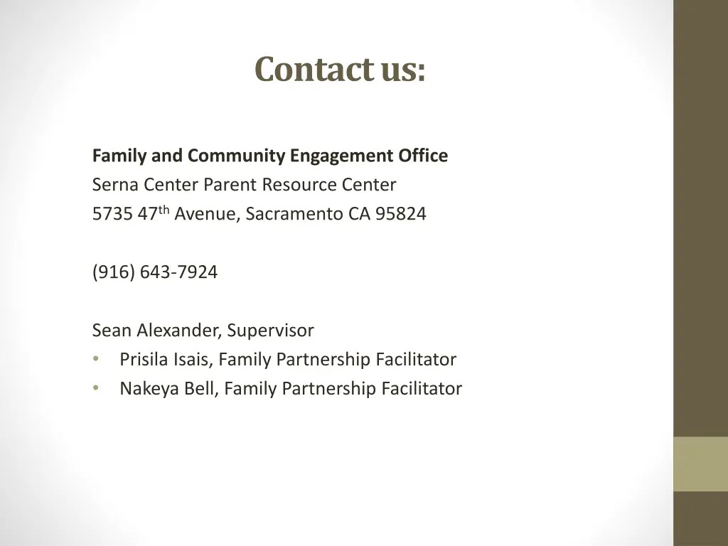 contact us