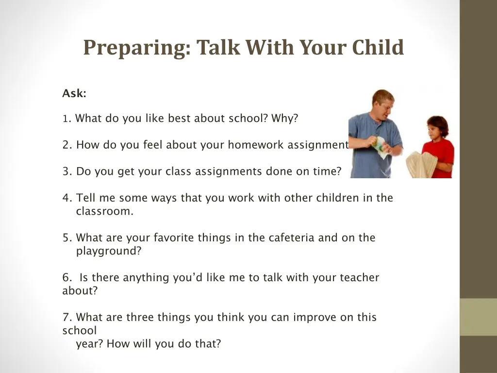 preparing talk with your child
