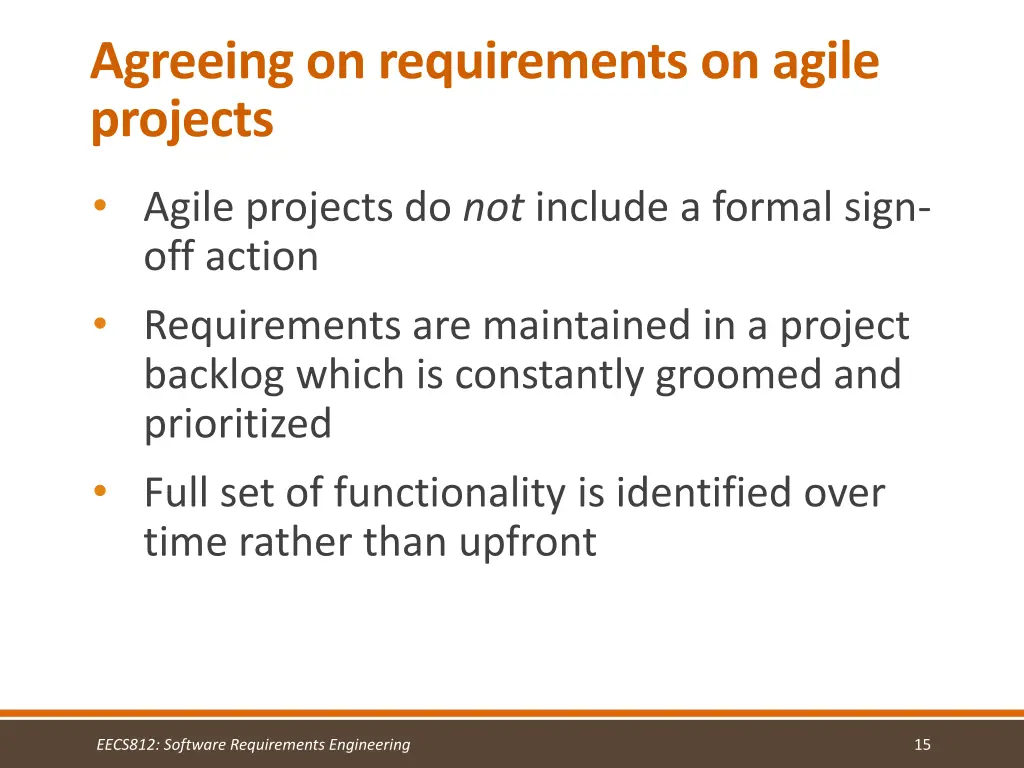 agreeing on requirements on agile projects