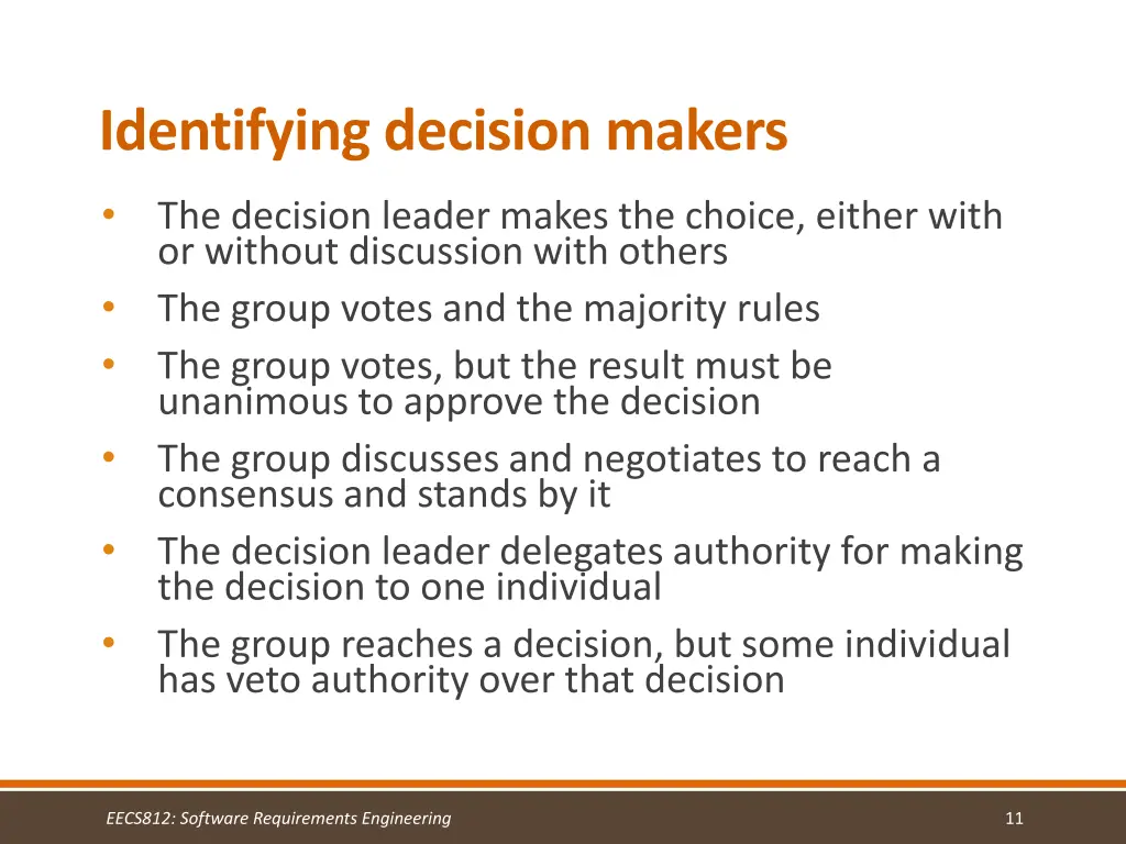 identifying decision makers