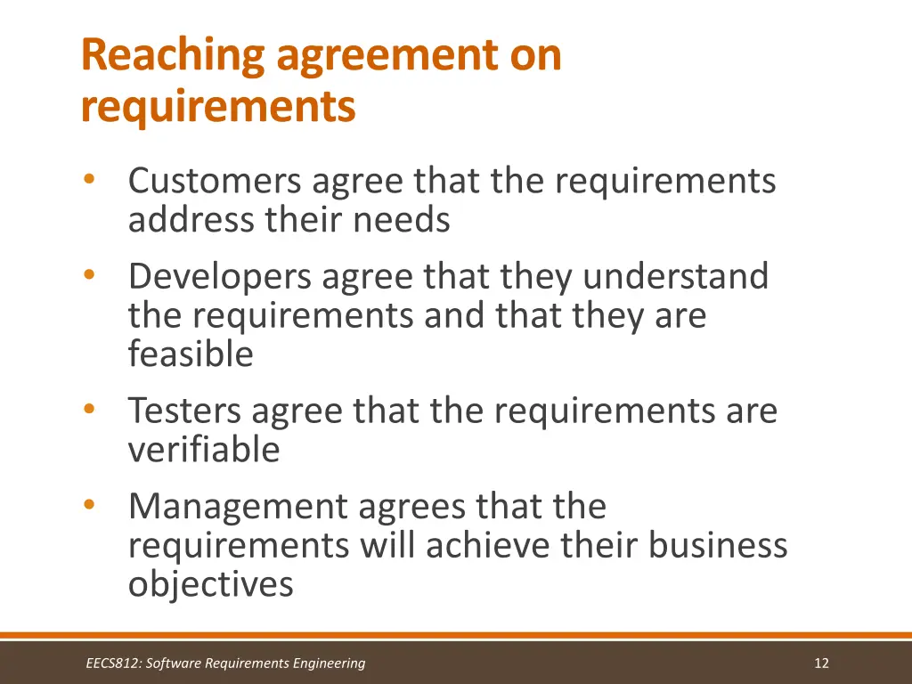 reaching agreement on requirements