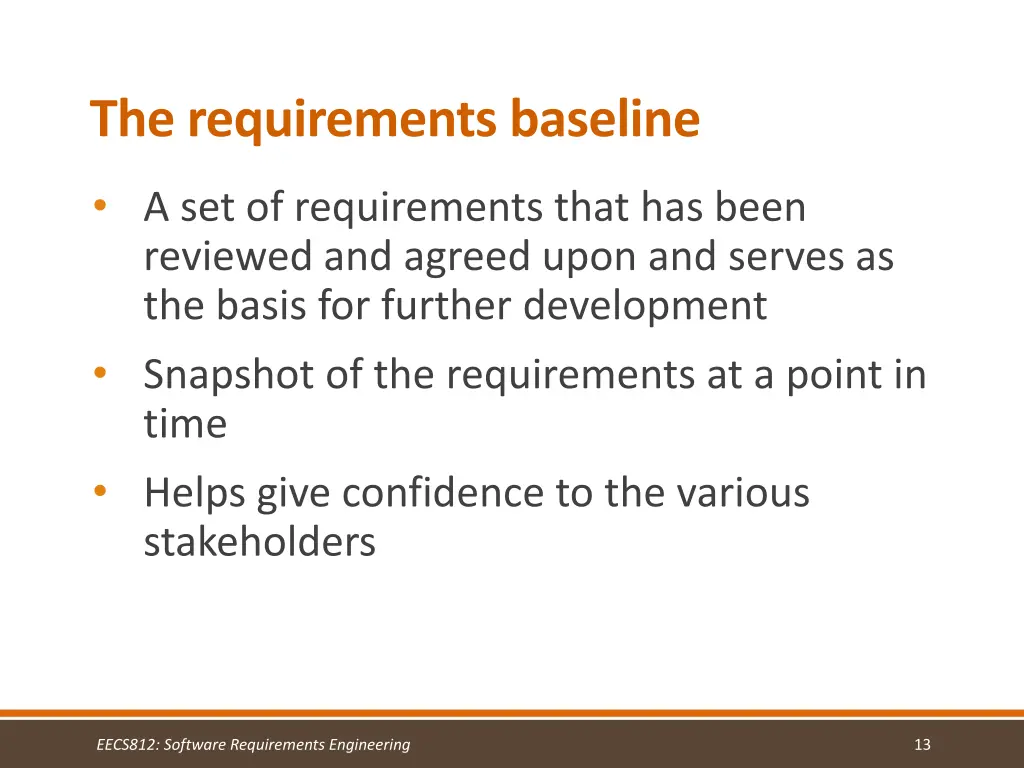 the requirements baseline