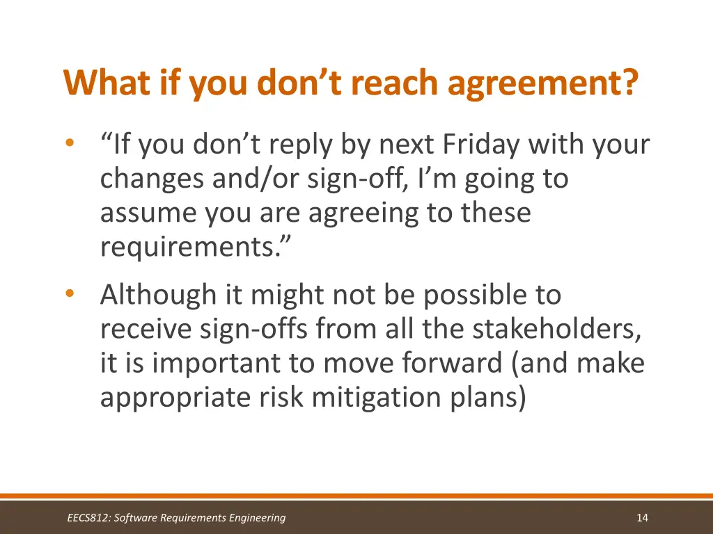 what if you don t reach agreement