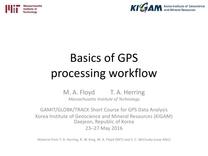 basics of gps processing workflow