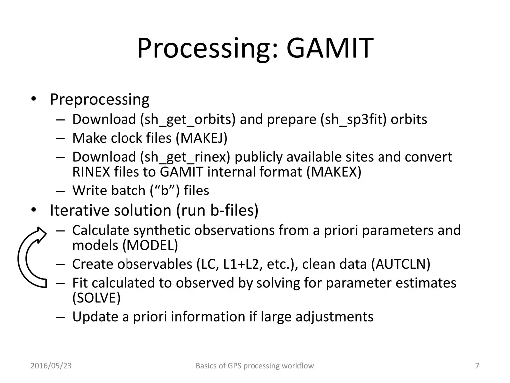 processing gamit