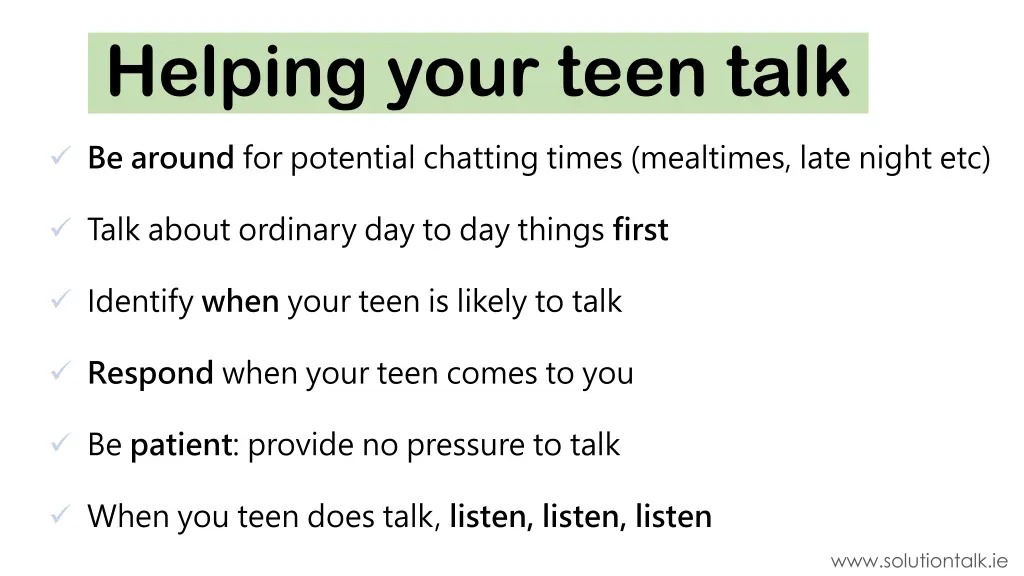 helping your teen talk