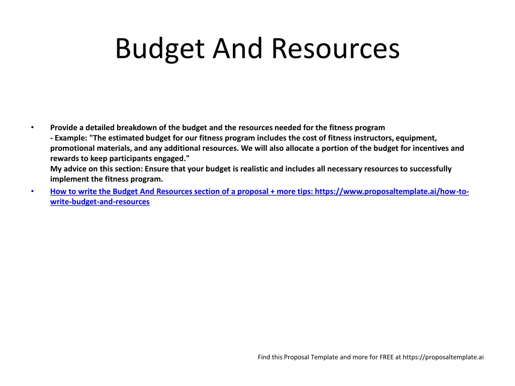 budget and resources
