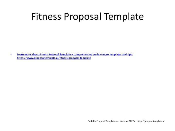 fitness proposal template