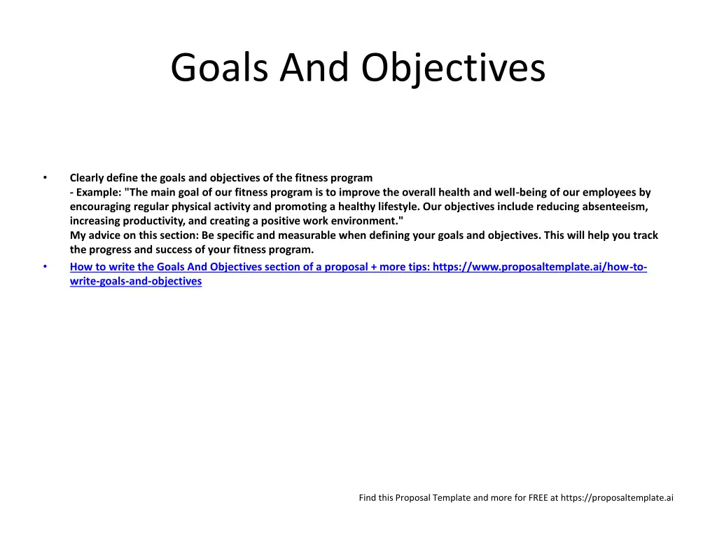 goals and objectives
