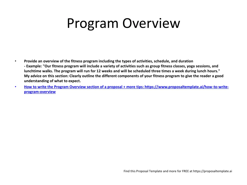 program overview