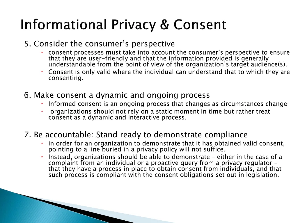 5 consider the consumer s perspective consent