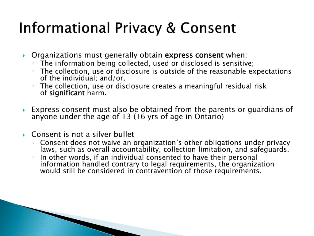 organizations must generally obtain express