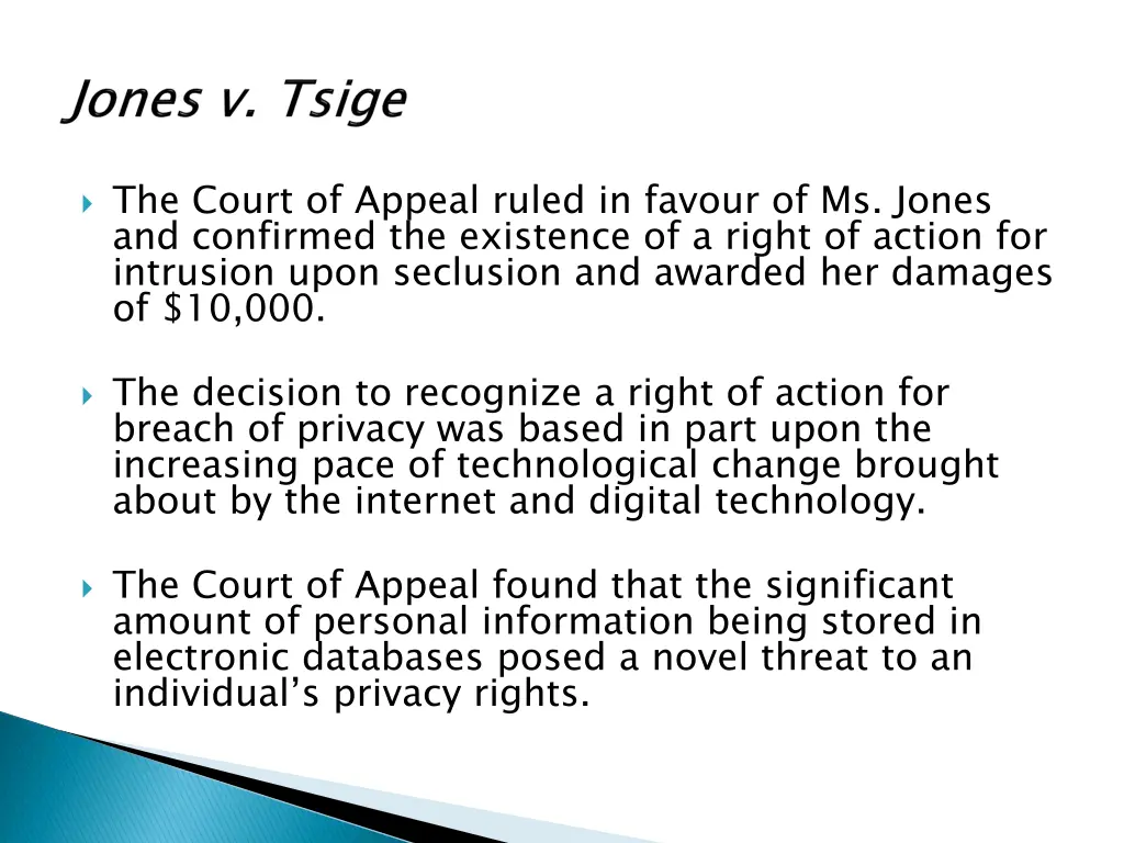 the court of appeal ruled in favour of ms jones
