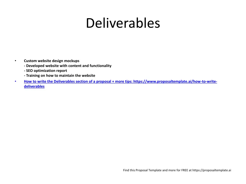 deliverables